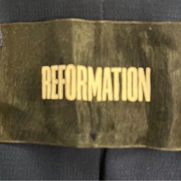 Reformation Charlene Wrap Midi Ruffle Dress Black - Picture 10 of 11